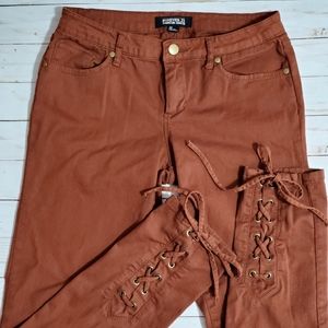 Copper Skinny Pants, Size 26 Forever 21, Braided